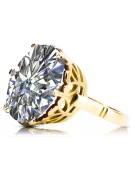 Oro amarillo de 14 quilates Circón Anillo Estilo vintage vrc130y